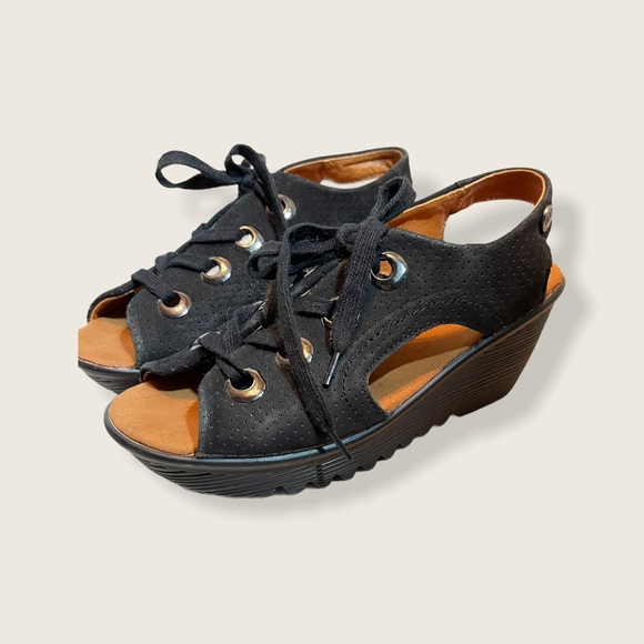 Bernie Mev Marcelo Lace-up Wedges Open Toe Sandals - Picture 9 of 11